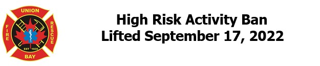 High Risk Activity Ban Lifted September 17, 2022